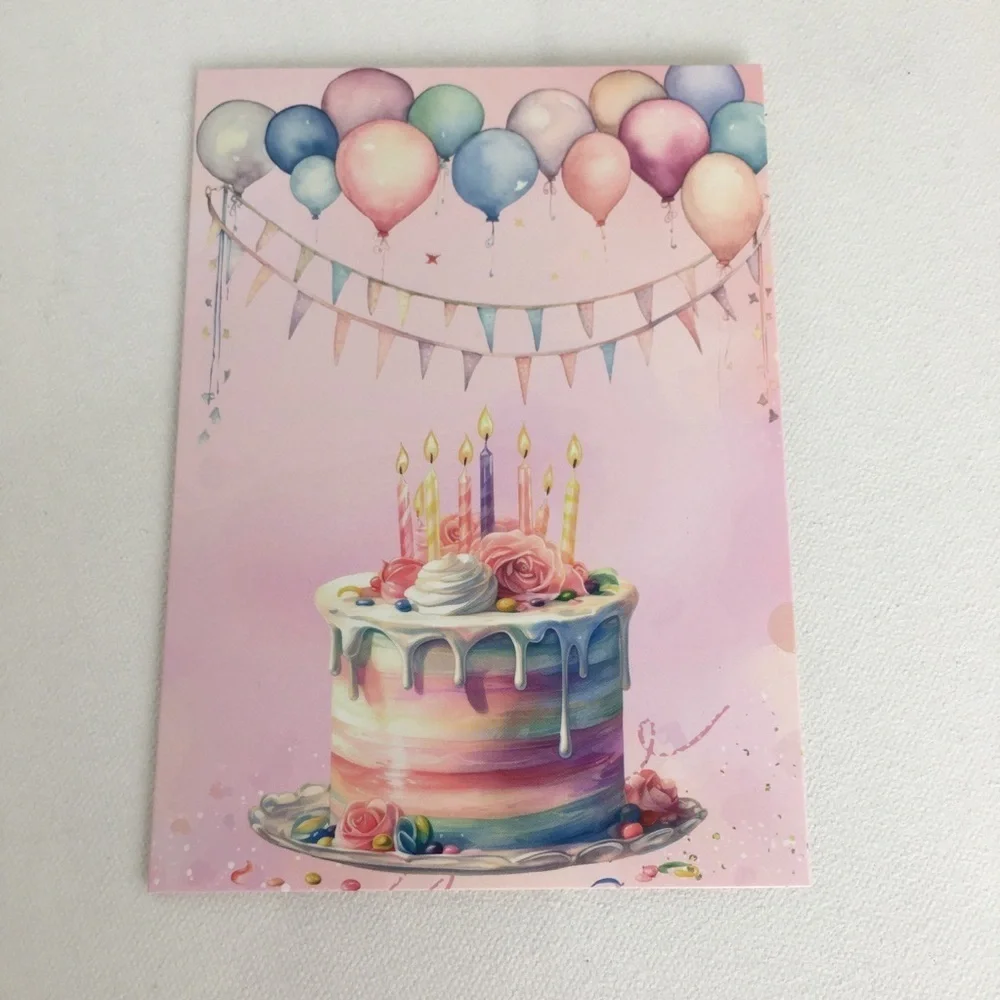 Assortment of 20 Cupcake Birthday Cards Pastel Pink Purple With Envelopes NEW
